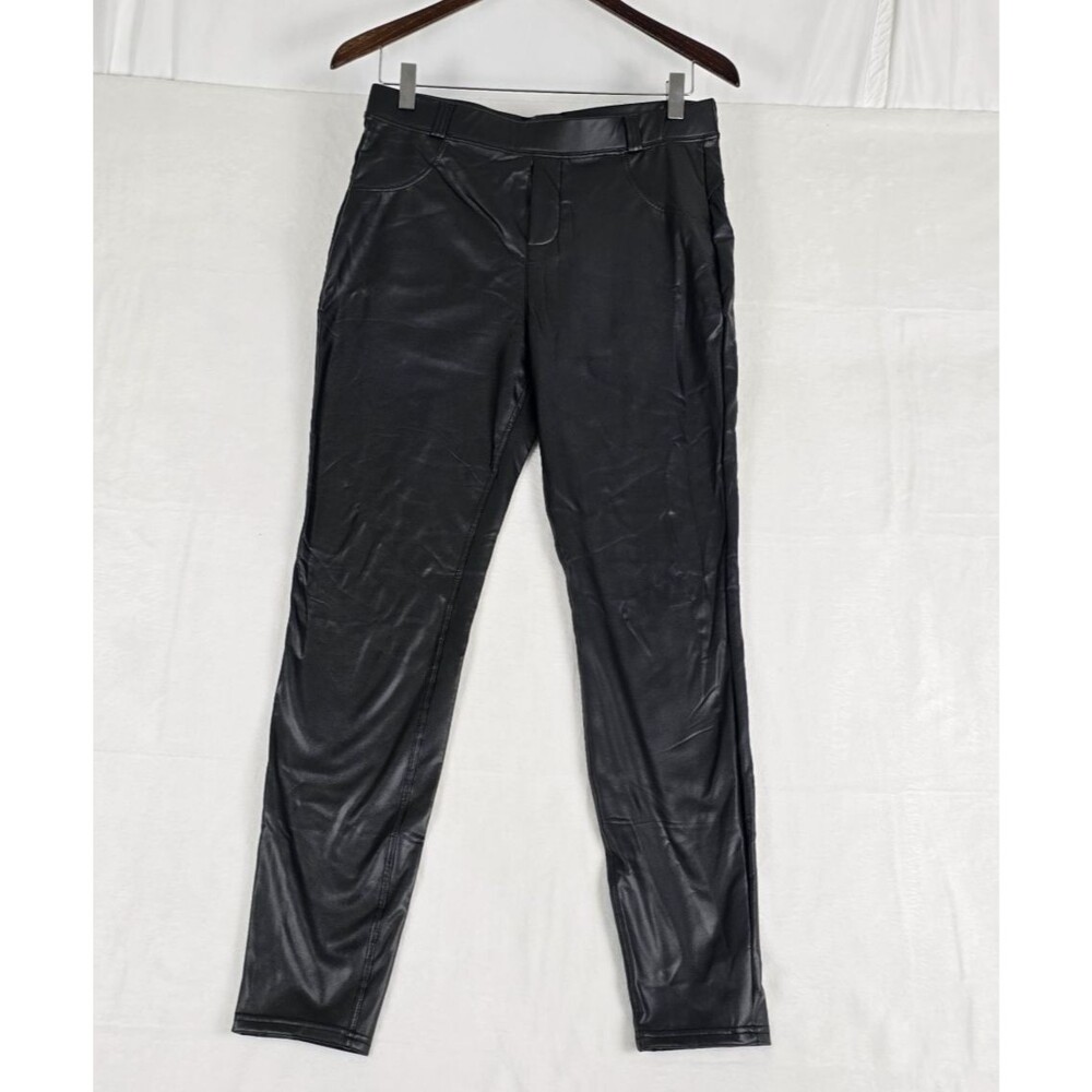 Faux Leather Pants Women's Black Large Biker High Rise Leggings